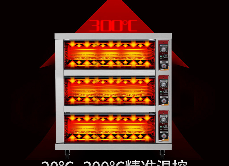 樂(lè)創(chuàng) 烤箱商用大型面包烘爐三層九盤電烤箱蛋糕面包披薩蛋撻 烤爐