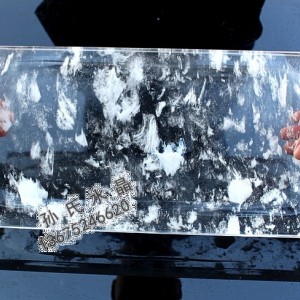 長(zhǎng)方形水晶戶外燒烤盤 炭火燒烤 燒烤用具 自助紙上燒烤 石煎盤