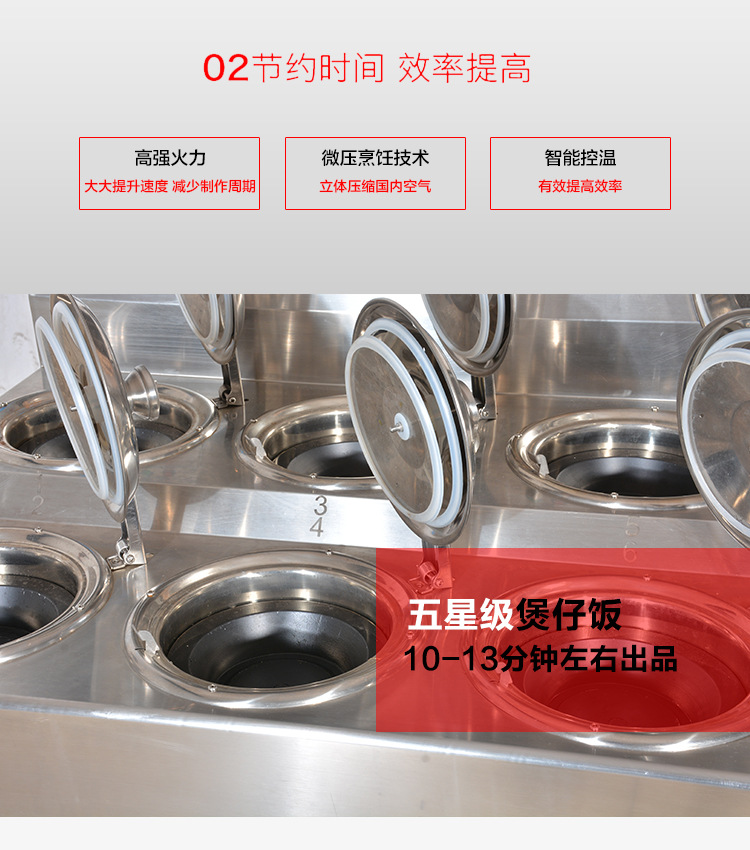 全自動(dòng)電煲仔飯機(jī) 商用智能數(shù)碼電8頭單層雙排錫紙煲仔爐廠家直銷