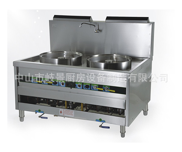 單/雙頭大鍋炒爐 工廠、酒店、學校廚房設(shè)備 不銹鋼 燃氣式大炒灶